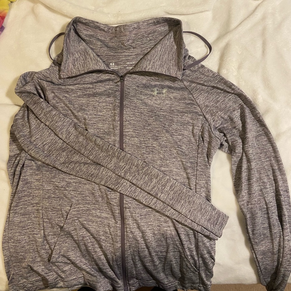 Under Armor Full Zip, Large, Grey
